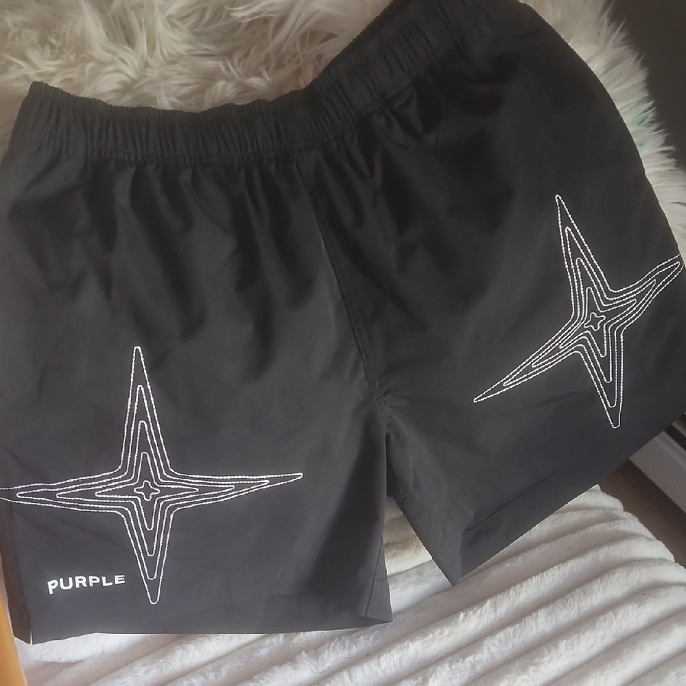 Black Shorts with Star Design
